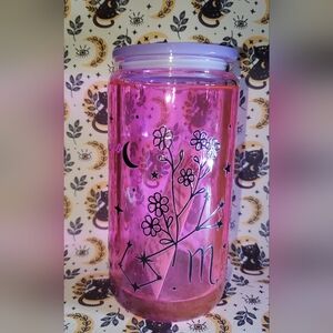 Hand pressed 20oz Zodiac snow globe glass cup